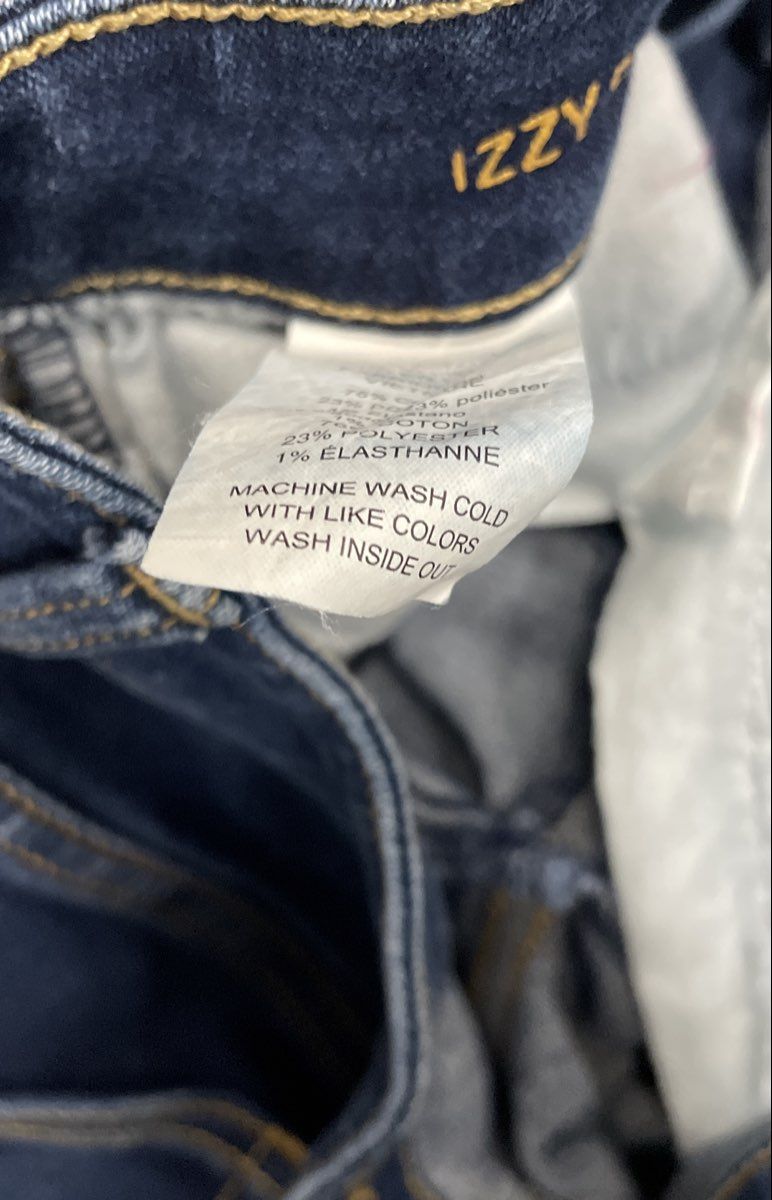 Michael Kors Women's Izzy Skinny Blue Dark Wash Cargo Stretch Jeans Sz 2