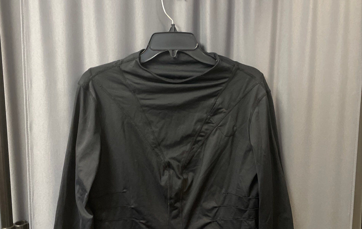 Lululemon Women's Black Long Sleeve Pintuck Athleisure Top Thumbholes Sz Large