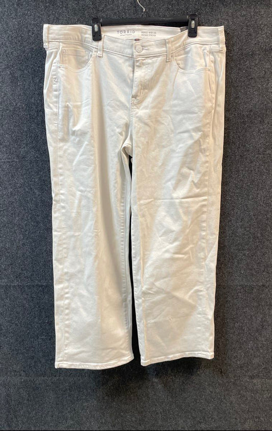 Torrid Women's White Perfect Wide Leg Vintage Stretch Mid-Rise Jeans NWT Sz 18R