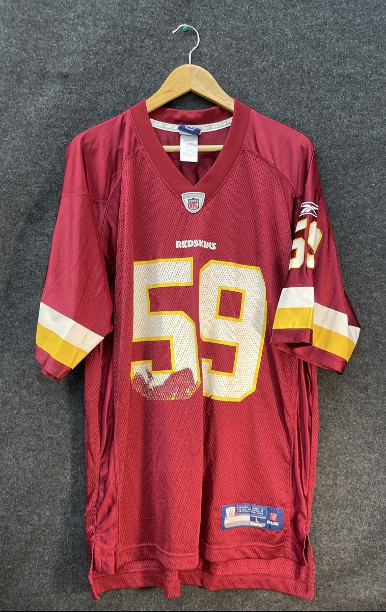 Vintage 2000s Washington Redskins London Fletcher 59 Reebok NFL Jersey Sz L