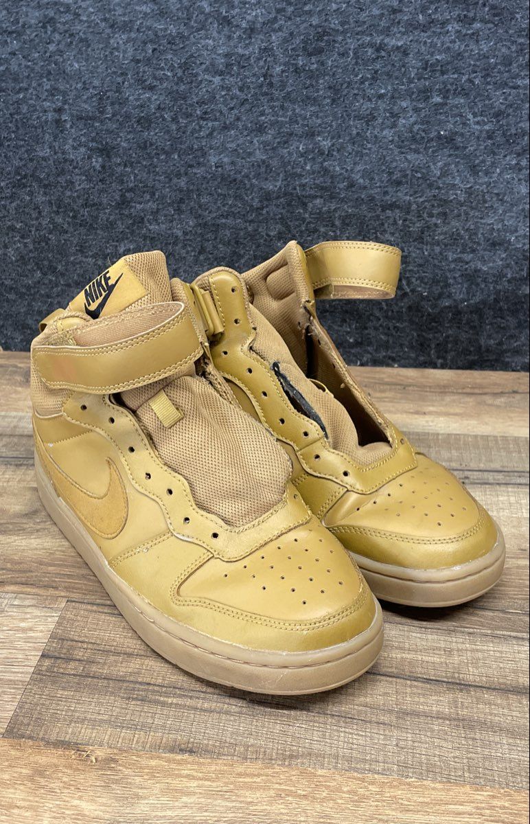 Nike Court Borough Mid 2 Wheat Brown Mid Top Sneakers Size 7Y