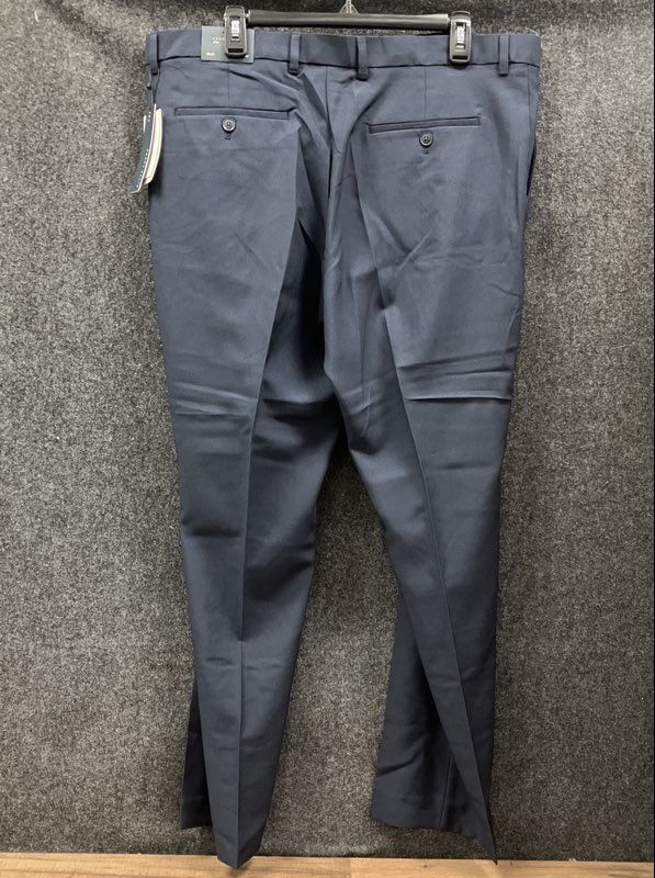 Perry Ellis Men's Slim Fit Dress Pants Navy Blue Flat Front Sz 38x30 NWT