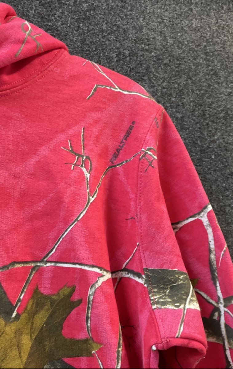 Realtree Women's Pink Camo Pullover Hoodie Sweatshirt Cotton Blend Sz S