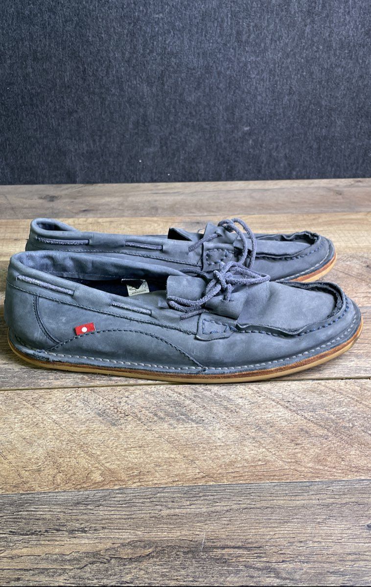 Oliberte Navy Blue Leather Moccasins Men's Size 44 US 11