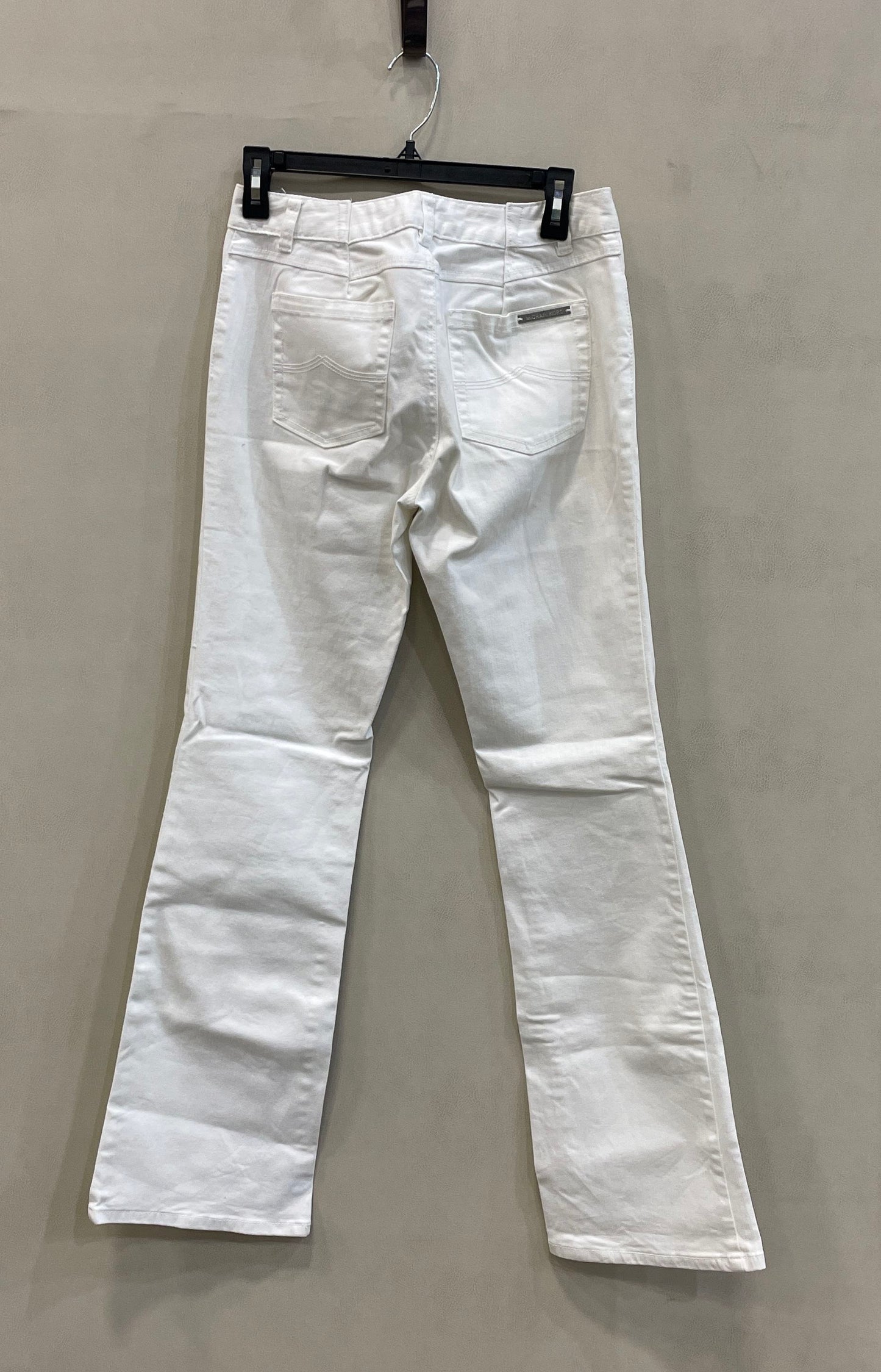 Michael Kors Women's White Denim Straight Leg Five-Pocket Stretch Pants Sz 4
