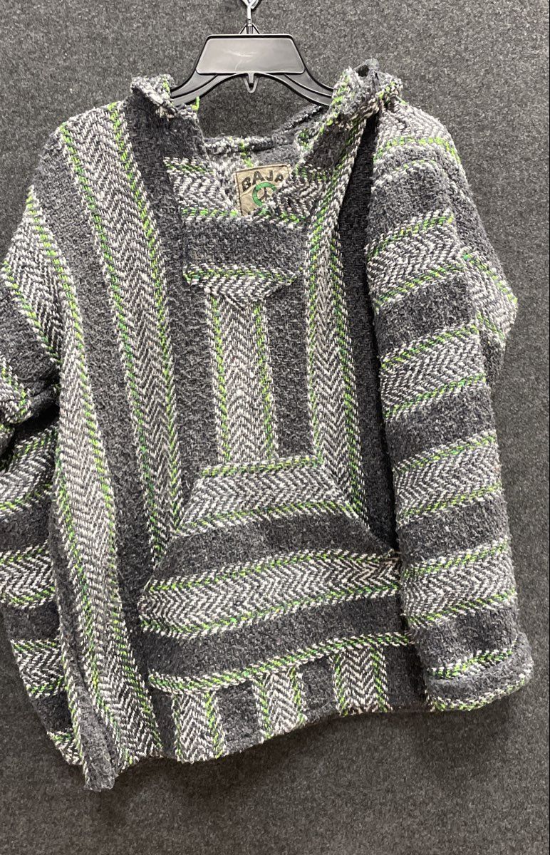 Earth Ragz & Baja Joe Men's Baja Hoodie Lot 3 Striped Woven Drug Rugs Sz S