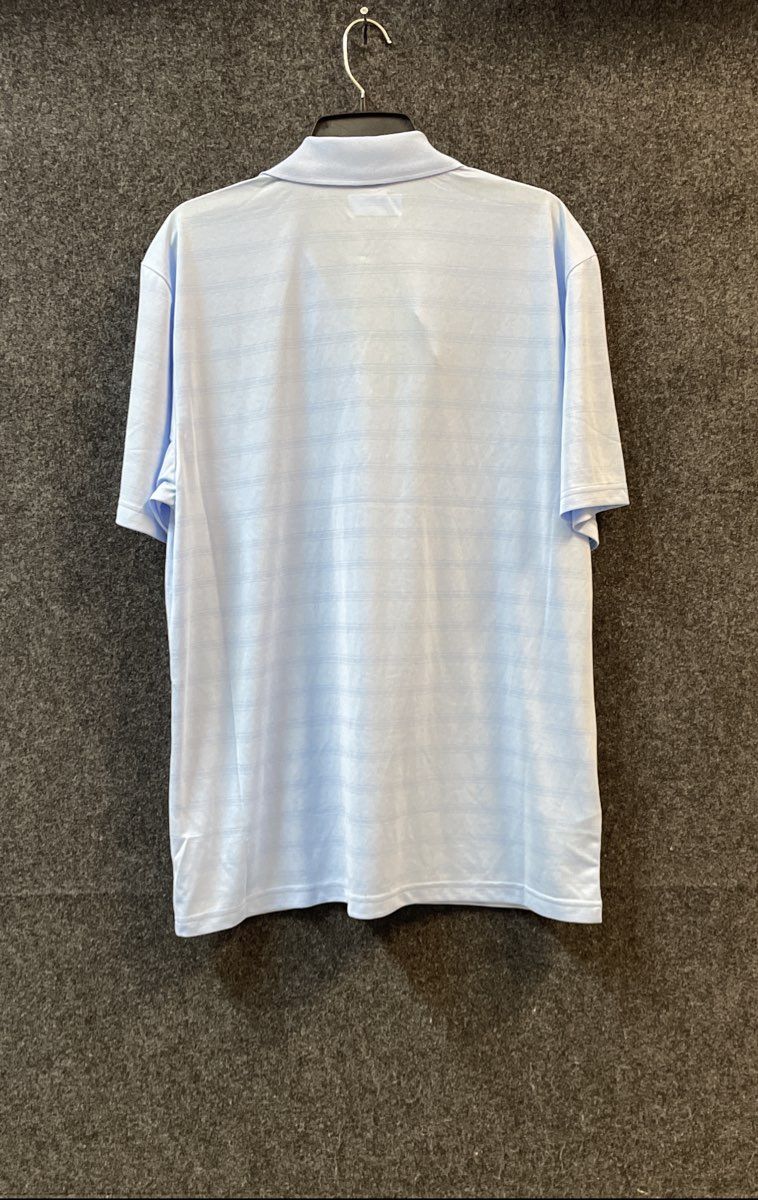 Grand Slam Men's Performance Polo Shirt Light Blue Striped Textured Sz L NWT