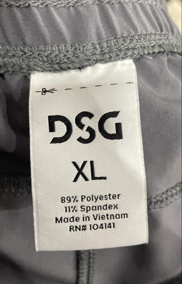 DSG Men's Grey Performance Athletic Track Pants Spandex Blend Ankle Zips Sz XL