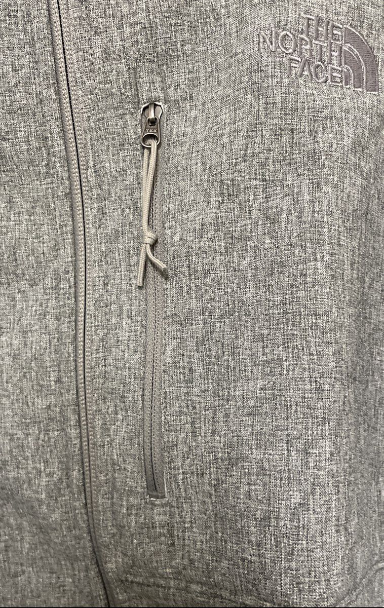 The North Face Men's Softshell Jacket Gray Heathered Full Zip Fleece Lined Sz L