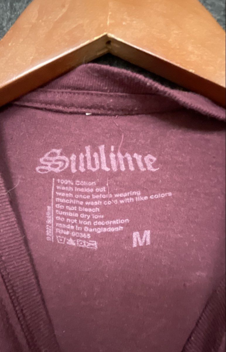 Sublime Sun Logo Floral Graphic T-Shirt Maroon Licensed Reprint Sz M