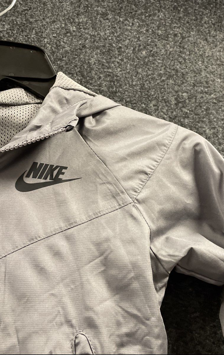 Nike Toddler Full Zip Hooded Windbreaker Jacket Grey Mesh Lined Sz 4T