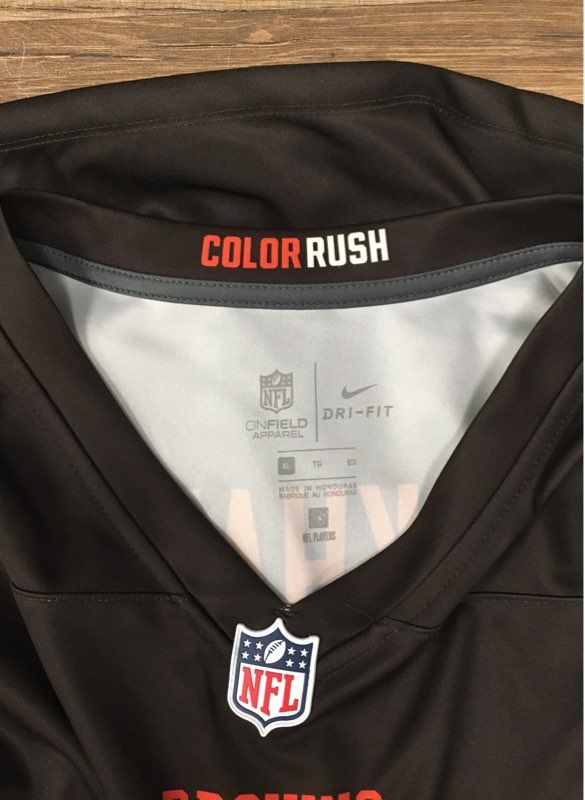 Nike Men's Cleveland Browns Odell Beckham Jr #13 Color Rush Jersey Brown Sz XL