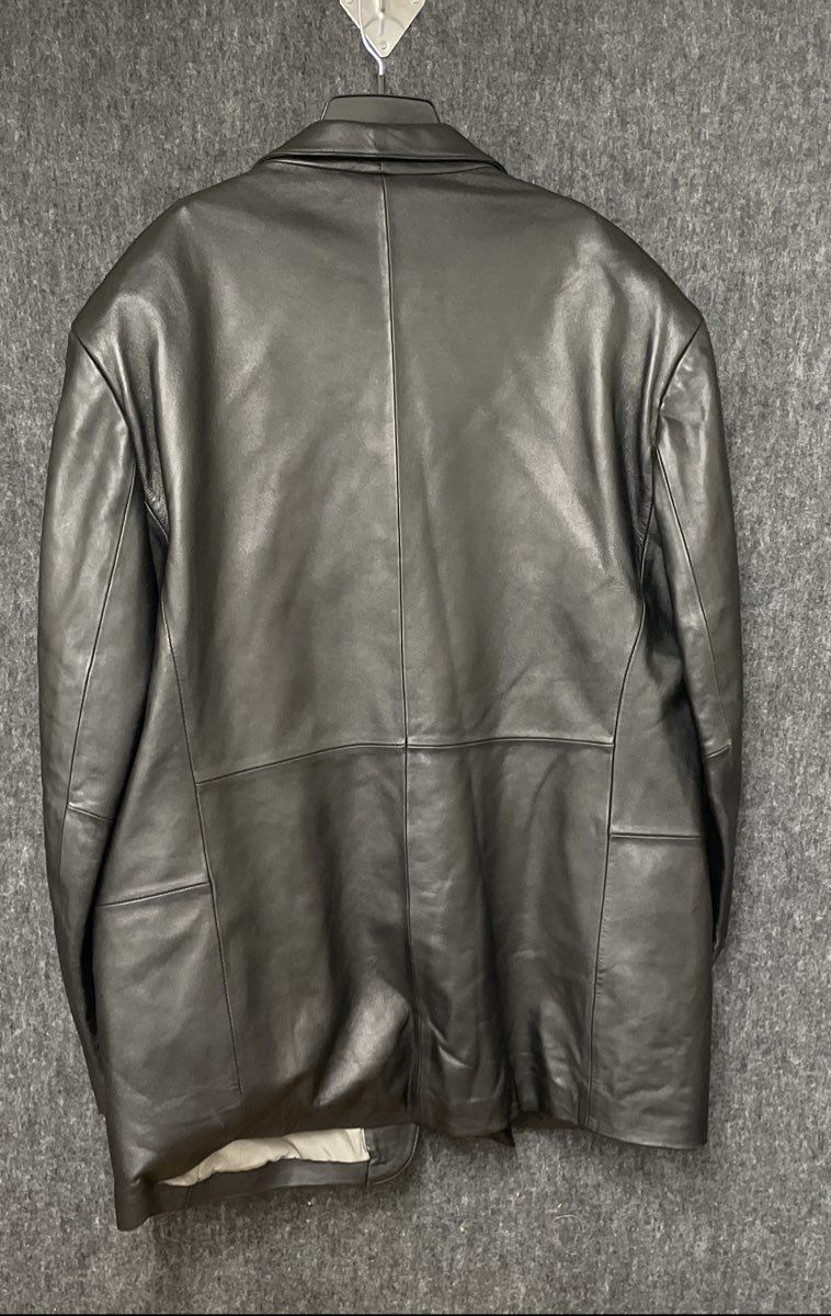 Stafford Men's Black Executive Lambskin Leather 3-Button Blazer Jacket Sz XLT