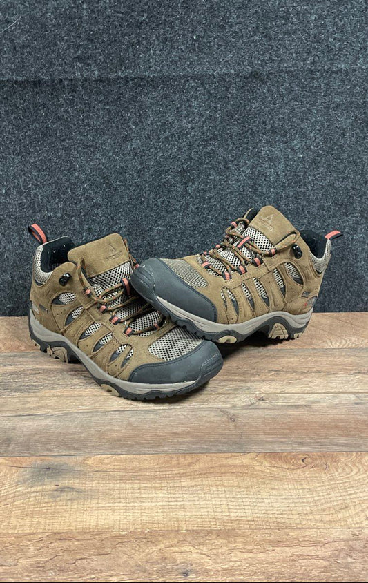 Ascend MST Tan Brown Leather Mesh Trail Hiking Shoes Men's Size 10