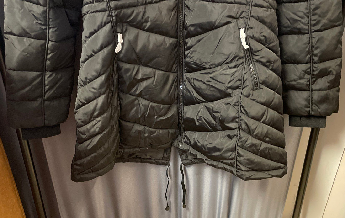 Celsius Premium Women's Black Quilted Parka Jacket Faux Fur Hood NWT Sz 1X