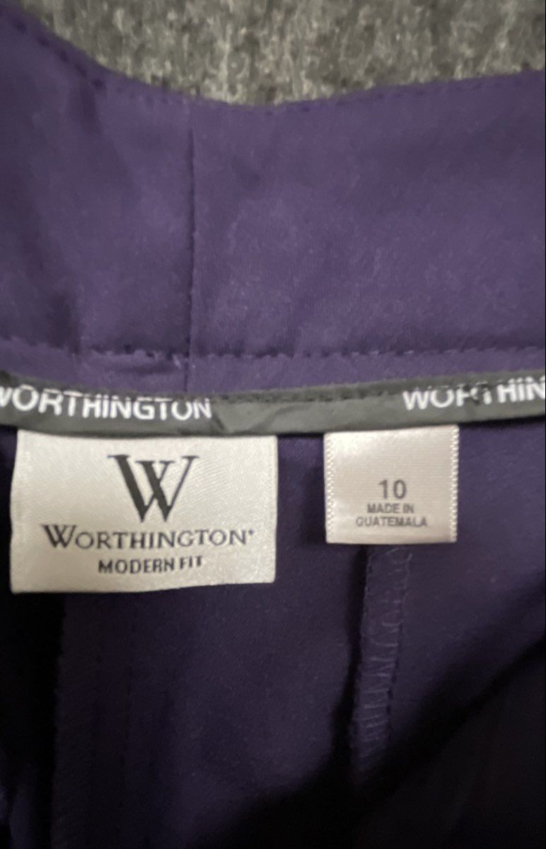 Worthington Women's Purple Modern Fit Straight Leg Dress Pants Size 10