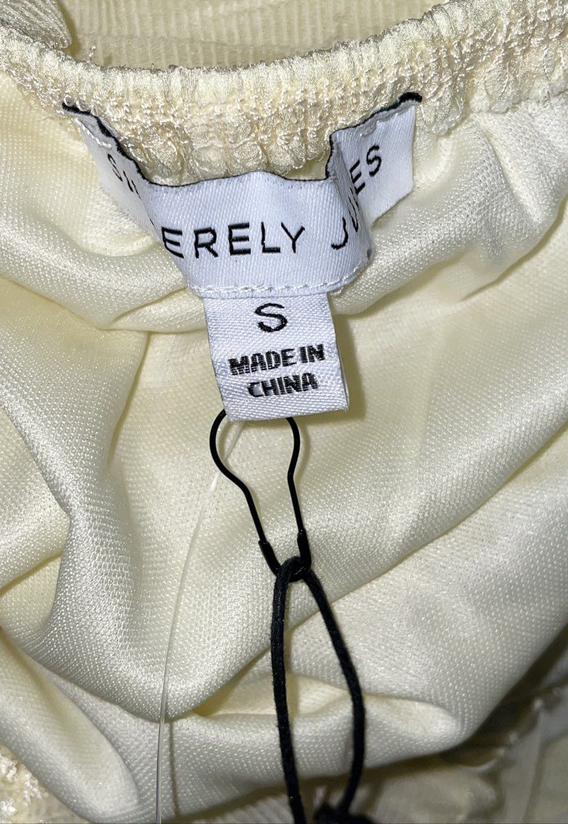Sincerely Jules Women's Jules Tiered Ruffle Halter Maxi Dress Cream Size S NWT