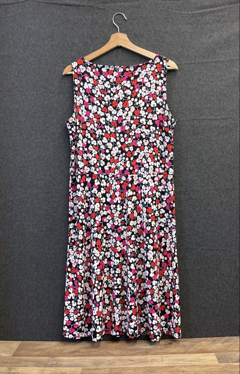 Jones New York Signature Women's Floral Print Sleeveless Midi Dress Sz M