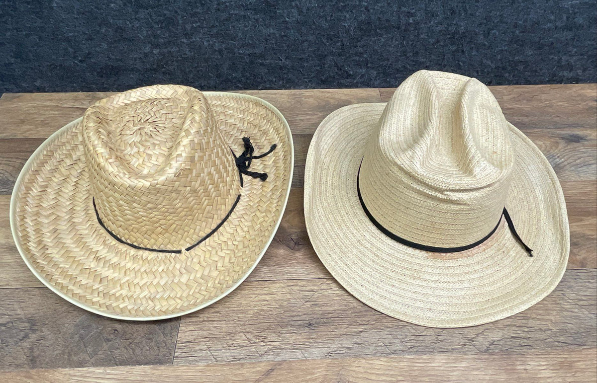 Lot of 2 Ranch Hat Men's Western Cowboy Natural Woven Straw Hats Sz 7