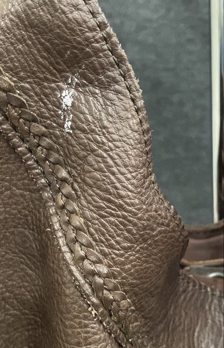 Lucky Brand Women's Brown Pebbled Leather Braided Trim Hobo Shoulder Bag