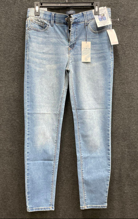 Curve Appeal Women's Curve Jeans Light Wash No-Gap Waist Skinny Sz 8/29 NWT