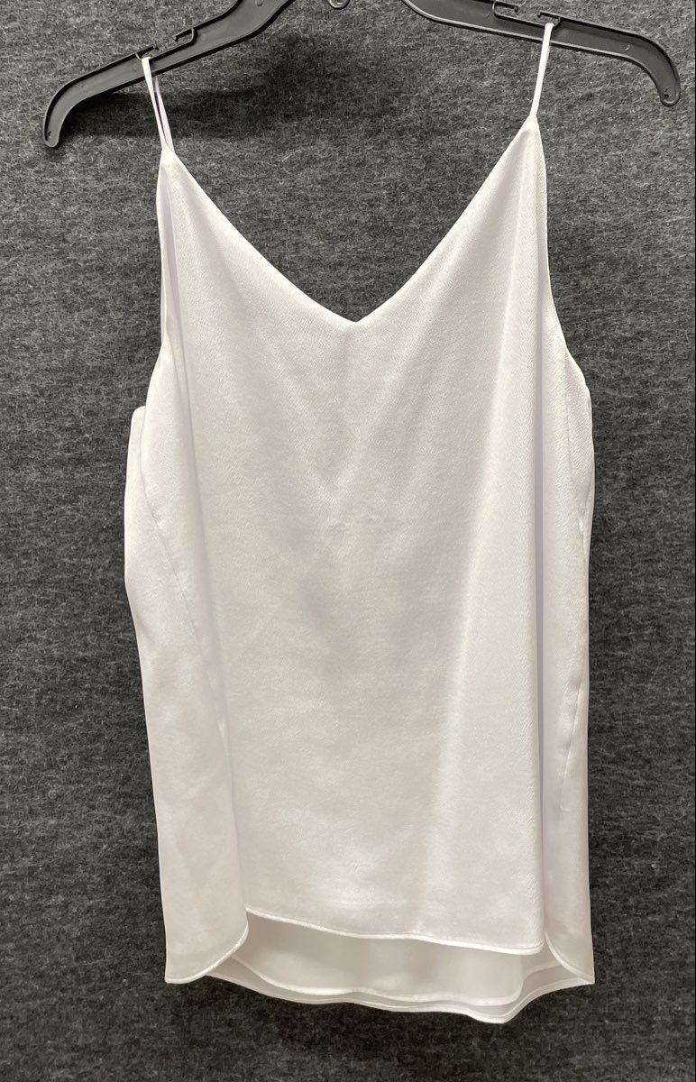 Calvin Klein Women's White V-Neck Spaghetti Strap Tank Top Camisole Sz S NWT