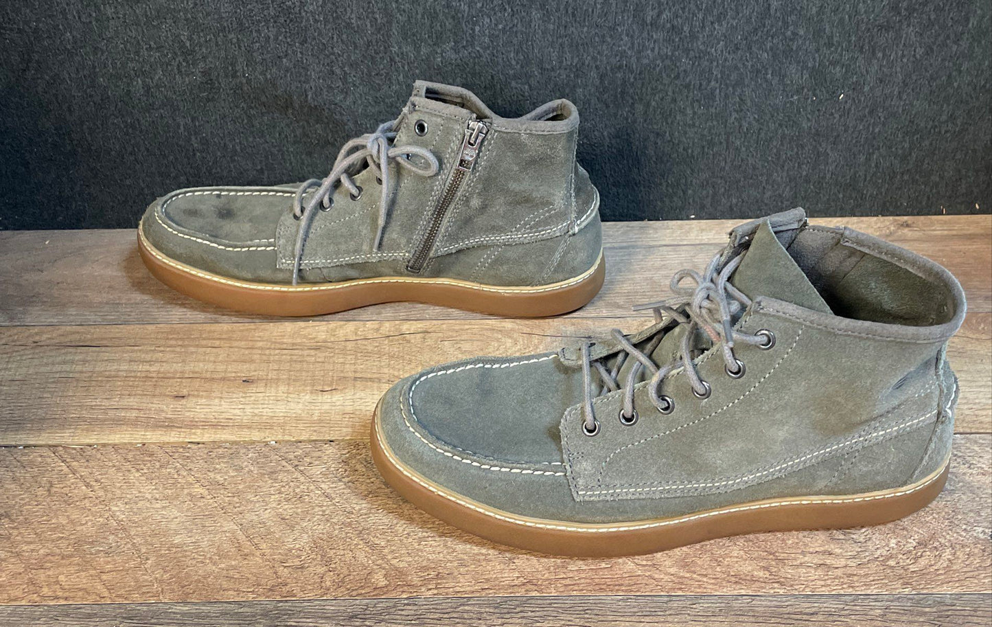 Timberland Earthkeepers Kempton Moc Toe Chukka Zip Gray Suede Boots Size 11