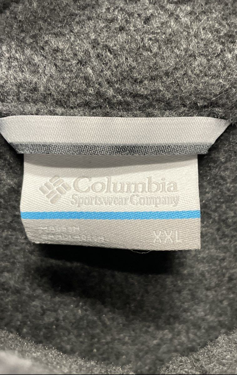 Columbia Men's Gray Full Zip Fleece Jacket Mock Neck Zippered Pockets Sz XXL