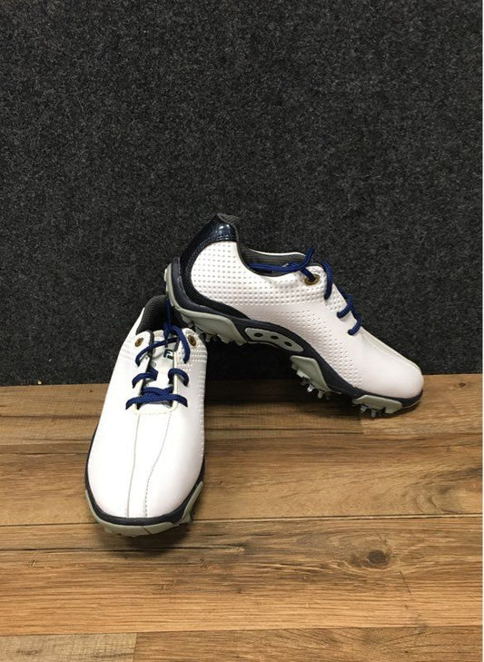 FootJoy FJ Junior 45023 White Navy Kids Spiked Golf Shoes Size 3M