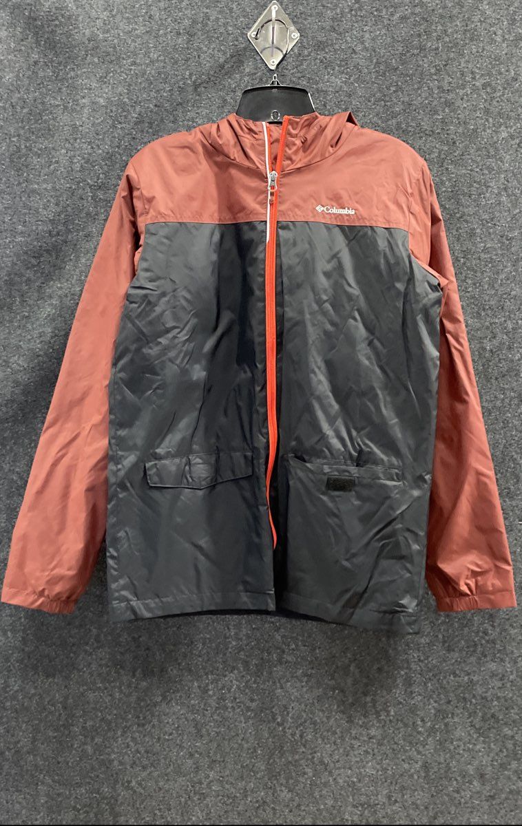 Columbia Youth Boys Red Black Colorblock Fleece Lined Hooded Jacket XL (18-20)