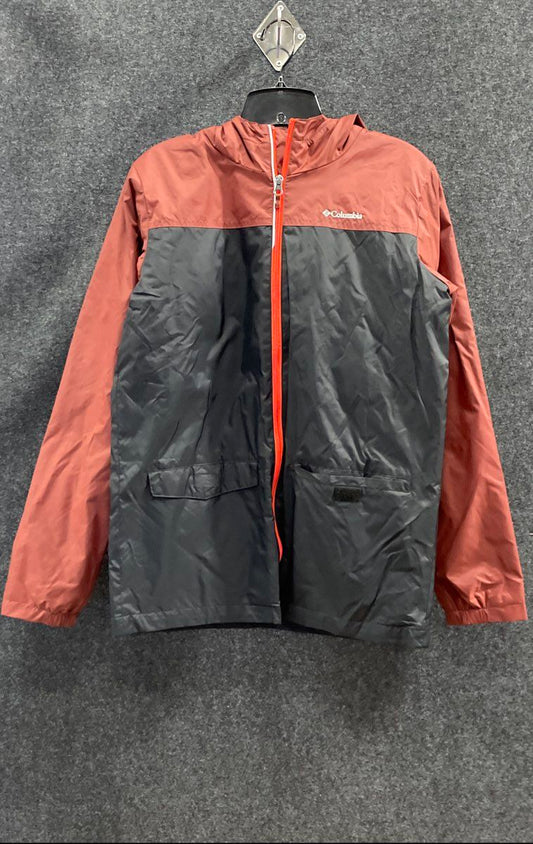 Columbia Youth Boys Red Black Colorblock Fleece Lined Hooded Jacket XL (18-20)