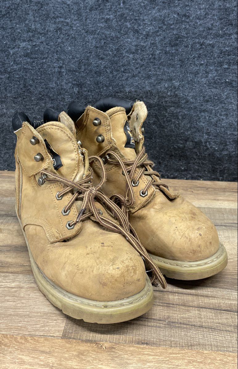 Timberland PRO Pit Boss 6" Steel Toe Brown Leather Work Boots Men's Size 9W