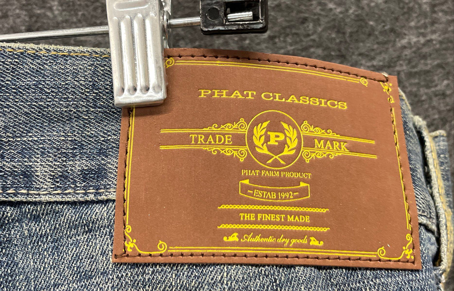 Vintage Y2K Phat Classics Men's Blue Argyle Relaxed Fit Jeans Sz 46x32 NWT