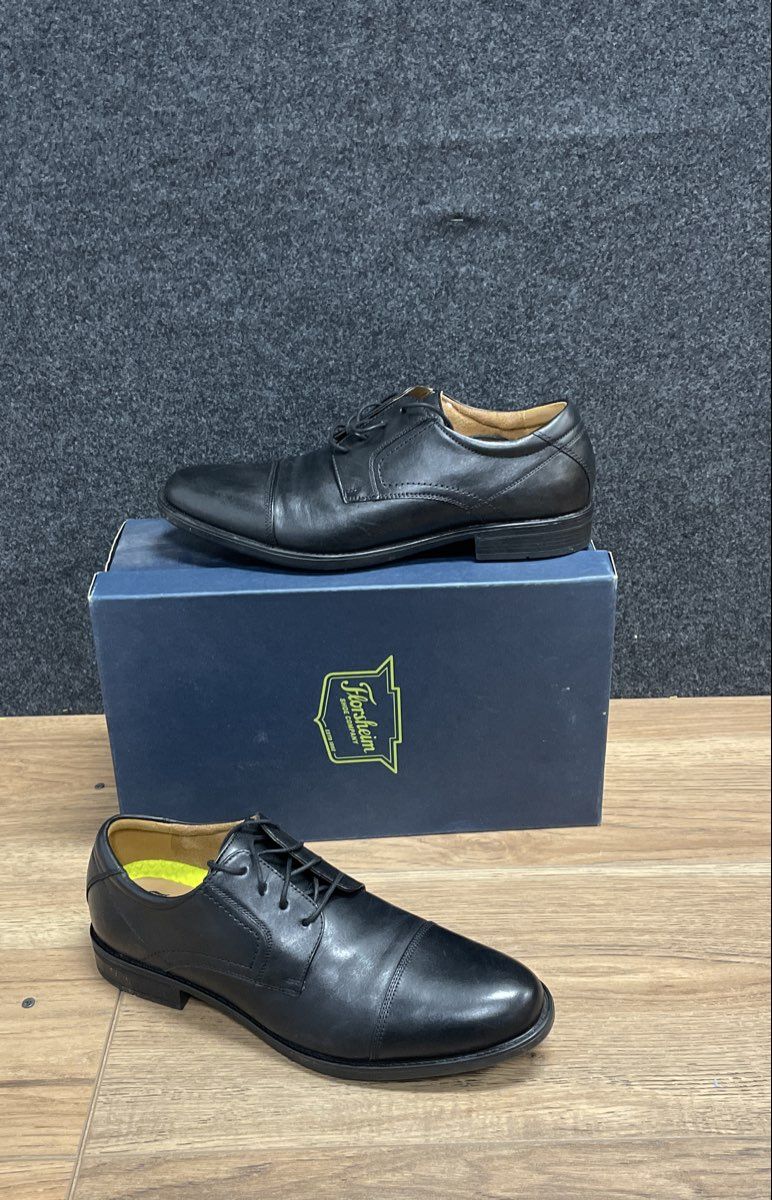 Florsheim Comfortech Black Leather Cap Toe Derby Oxfords Men's Size 11 D