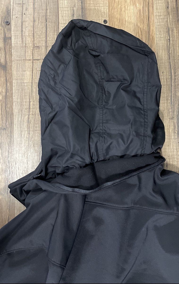 Banana Republic Men's Black Tech Stretch Full Zip Jacket Packable Hood Sz M
