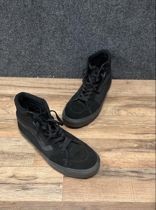 Vans Sk8-Hi Triple Black Suede Canvas High Top Sneakers Men's Size 10