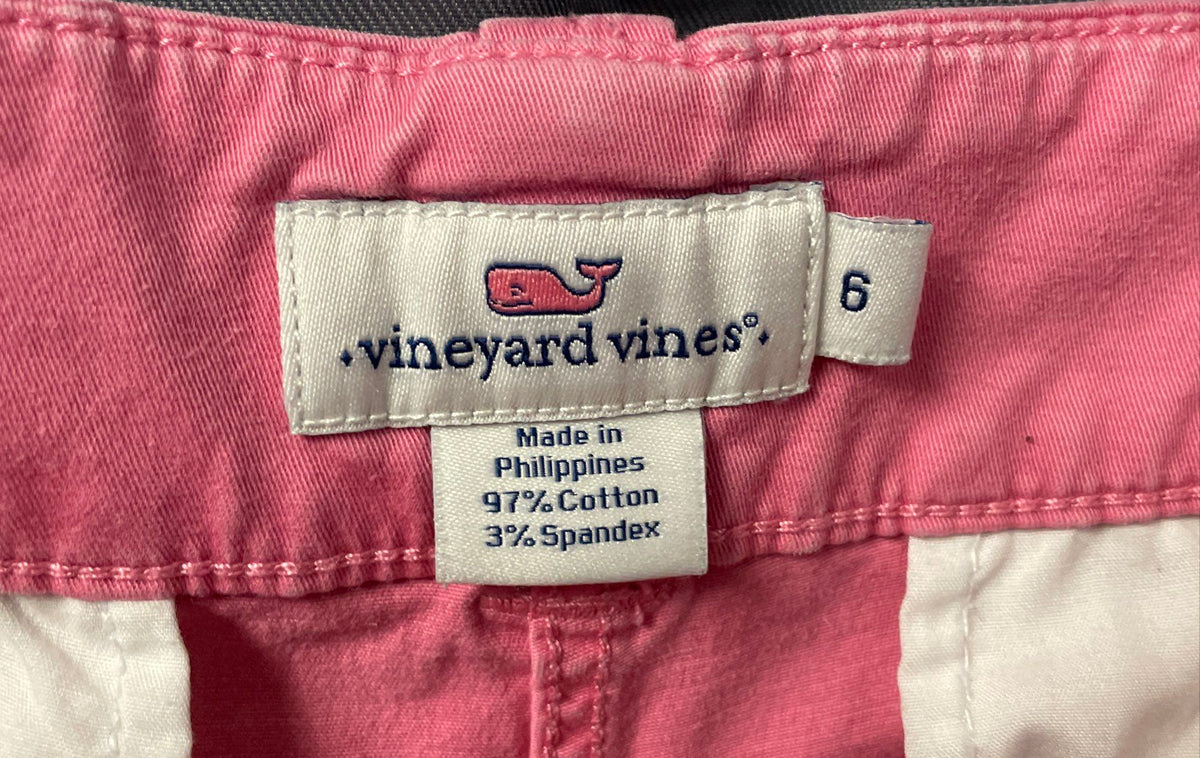 Vineyard Vines Women's Pink Stretch Cotton Chino Shorts Sz 6