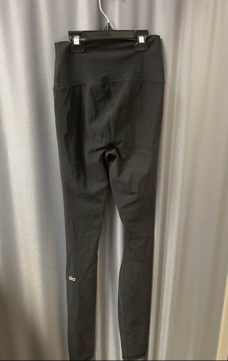 Alo Yoga Women's Black High-Waist Ripped Warrior Yoga Leggings Sz XXS