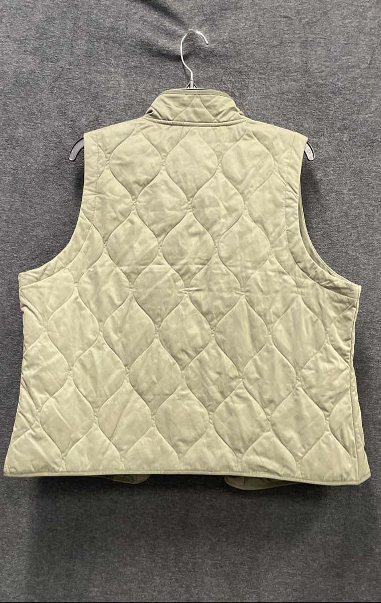 Duluth Trading Co Women's Potter's Hill Quilted Vest Olive Green Snap Front Sz L