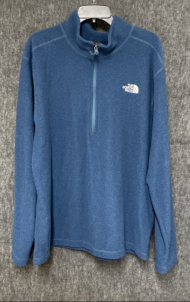 The North Face Men's Textured Cap Rock Quarter Zip Pullover Blue Size XXL