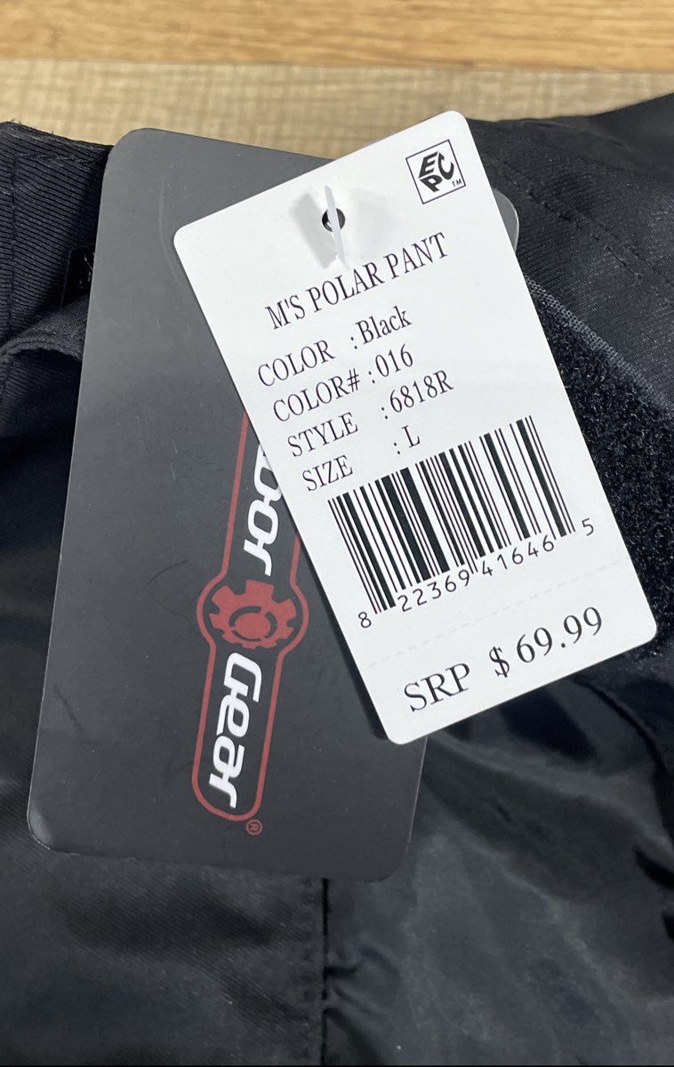 Outdoor Gear Men's Black Polar Pants Insulated Snow Ski Zipper Pockets NWT Sz L