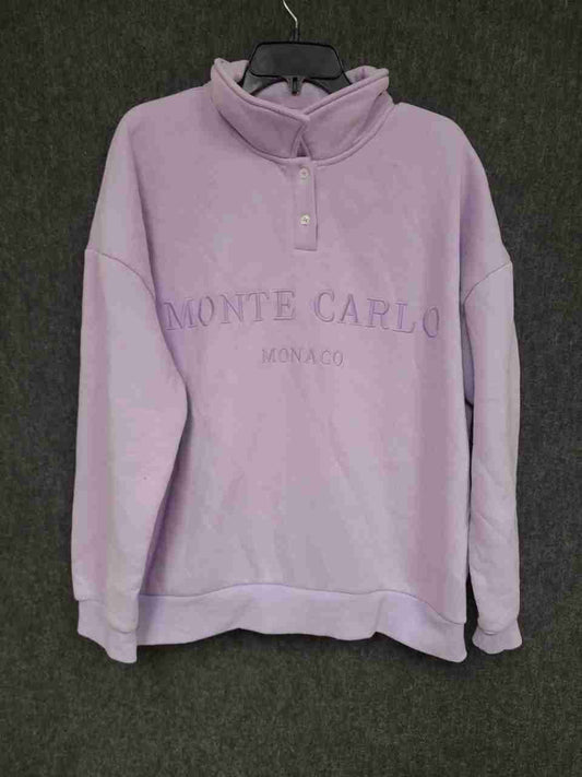Mi ami Women's Lavender Monte Carlo Monaco Mock Neck Sweatshirt Hoodie Sz XL