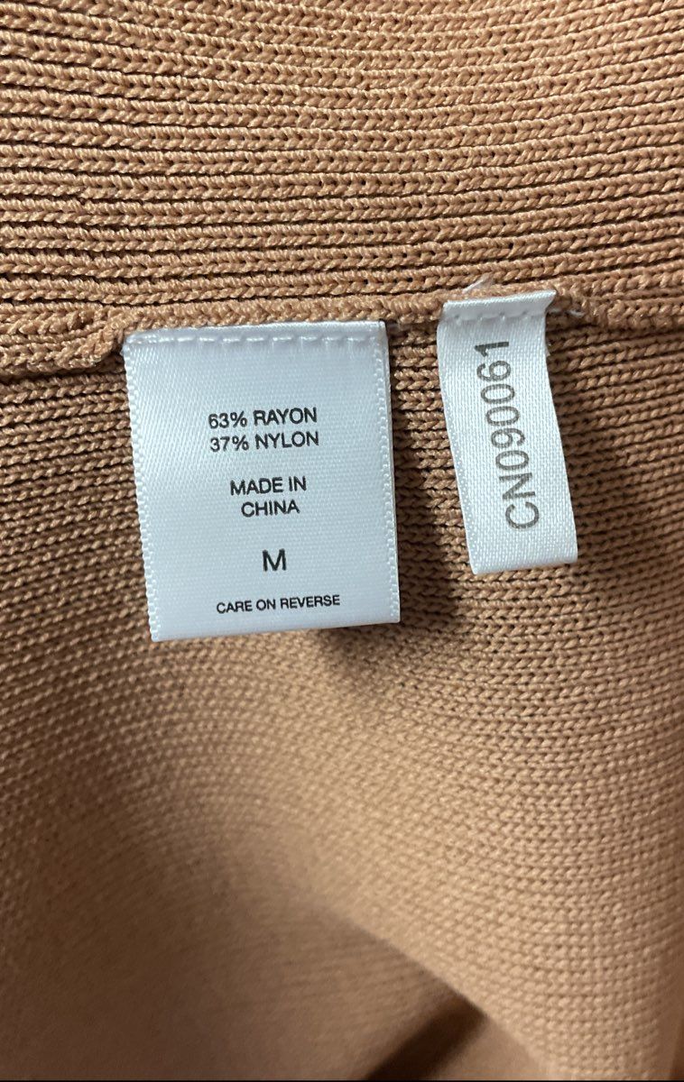 New York & Company Women's Mocha Knit Mesh Yoke Mock Neck Dress Sz M NWT