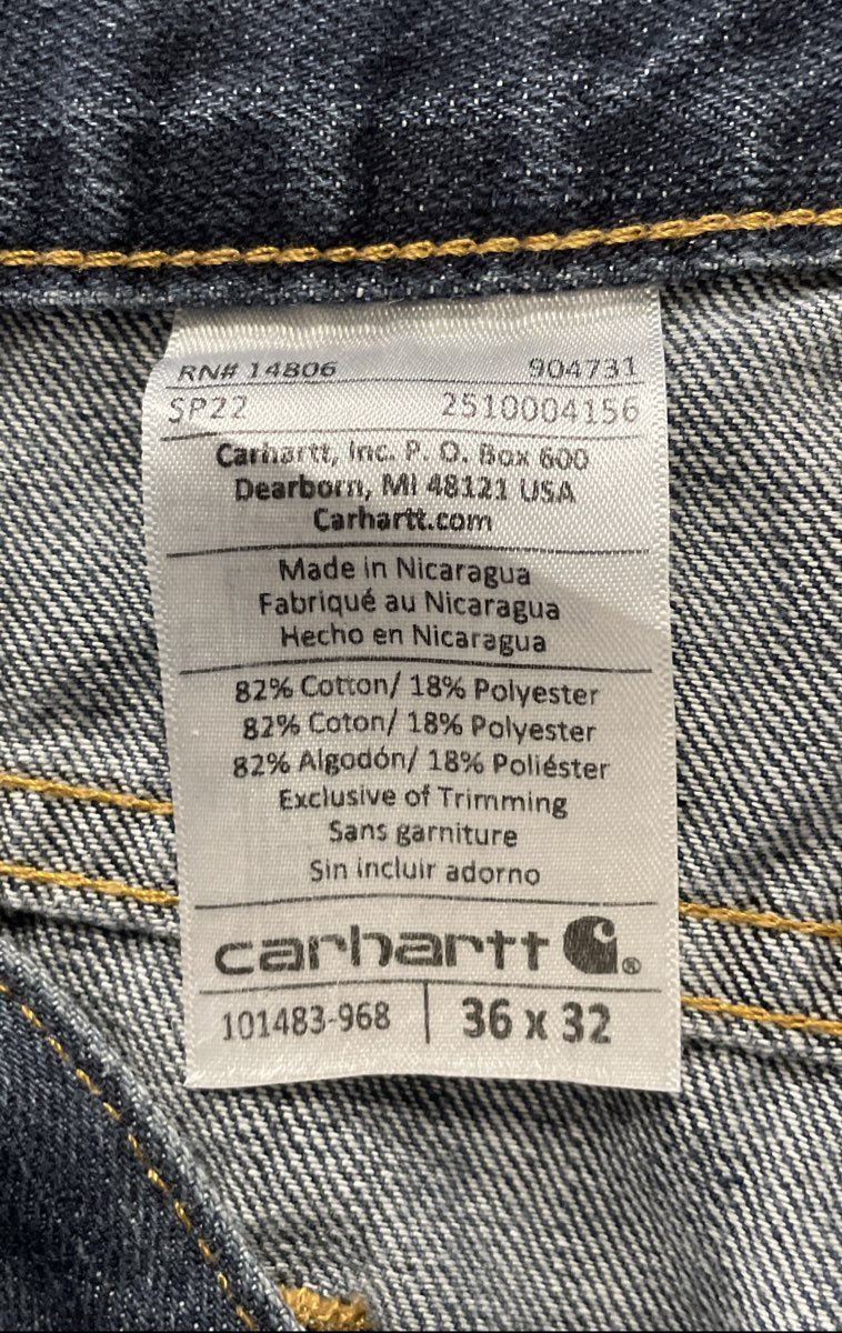 Carhartt Men's 101483 Rugged Flex Rigby Straight Fit Blue Denim Jeans Sz 36x32