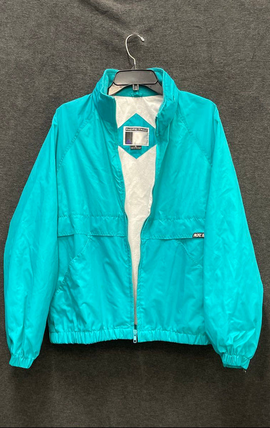 Vintage 90s Pacific Trail Men's Teal Nylon Windbreaker Jacket Sz XL