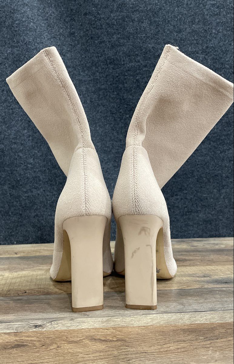 Aldo Pink Textile Sock Block High Heel Boots Women's Size 9