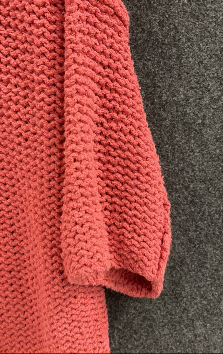 Free People Women's Coral Pink Chunky Loose Knit Cropped Sweater Size XS