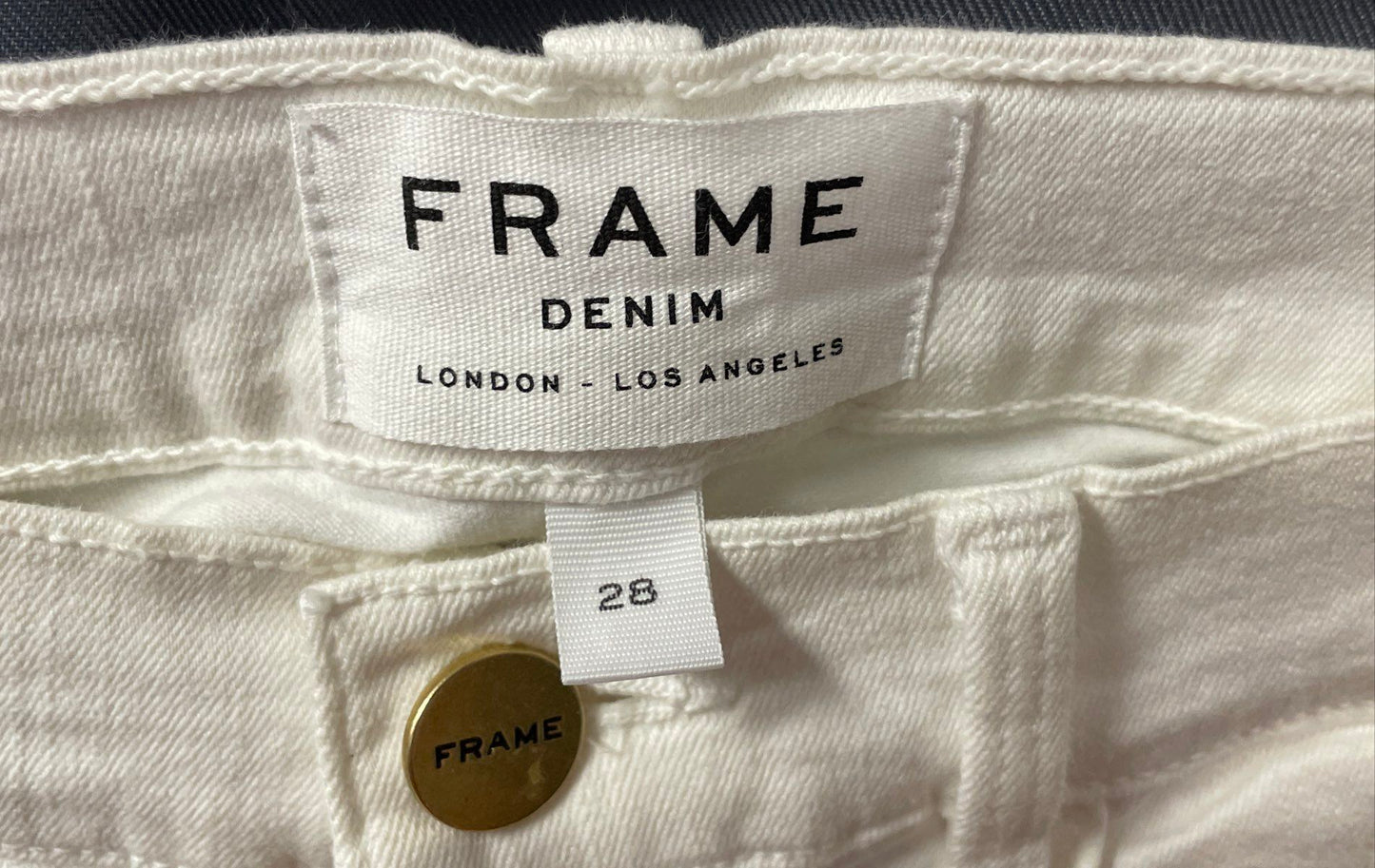 Frame Denim Women's White Le High Straight Raw Hem Jeans Size 28