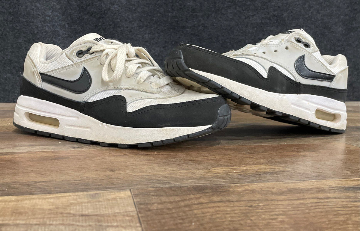 Nike Air Max 1 White Black Grey Boys Sneakers Size 4.5Y