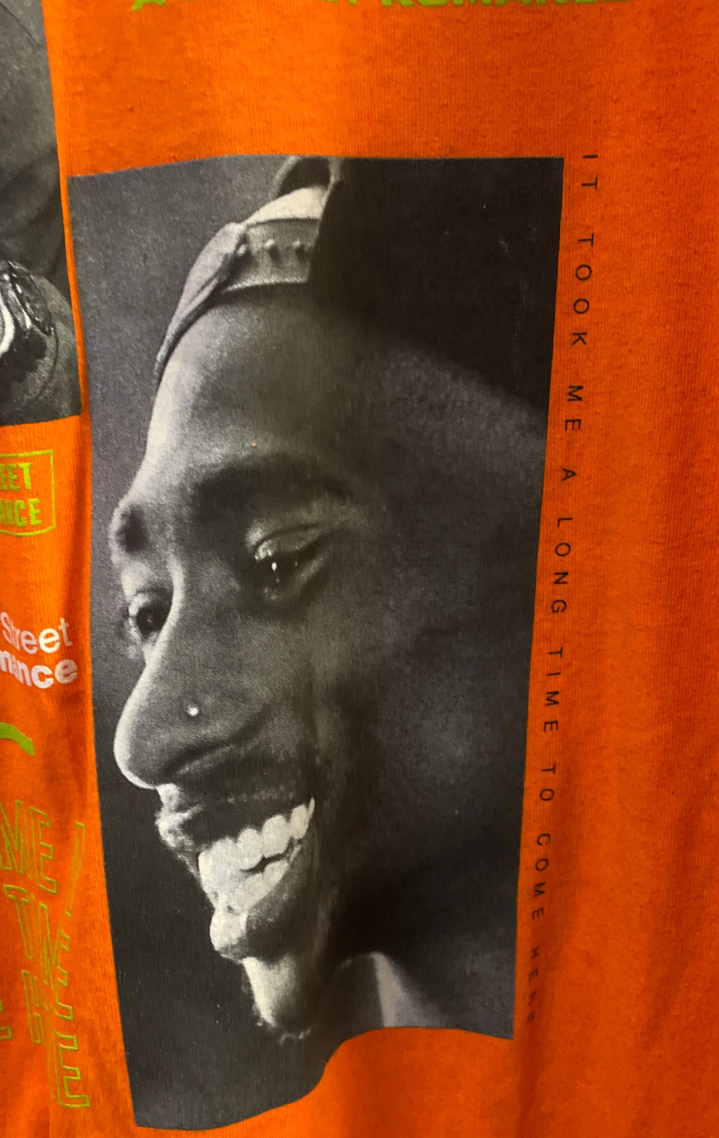 Chemistry Men's Poetic Justice Tupac Shakur Orange Long Sleeve Graphic Shirt L